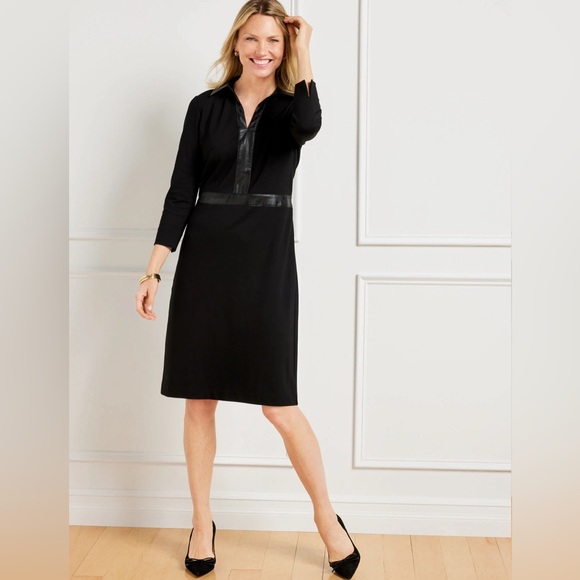 Talbots Dresses & Skirts - Talbot’s Faux Leather Trim Dress